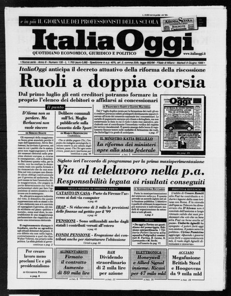 Italia oggi : quotidiano di economia finanza e politica